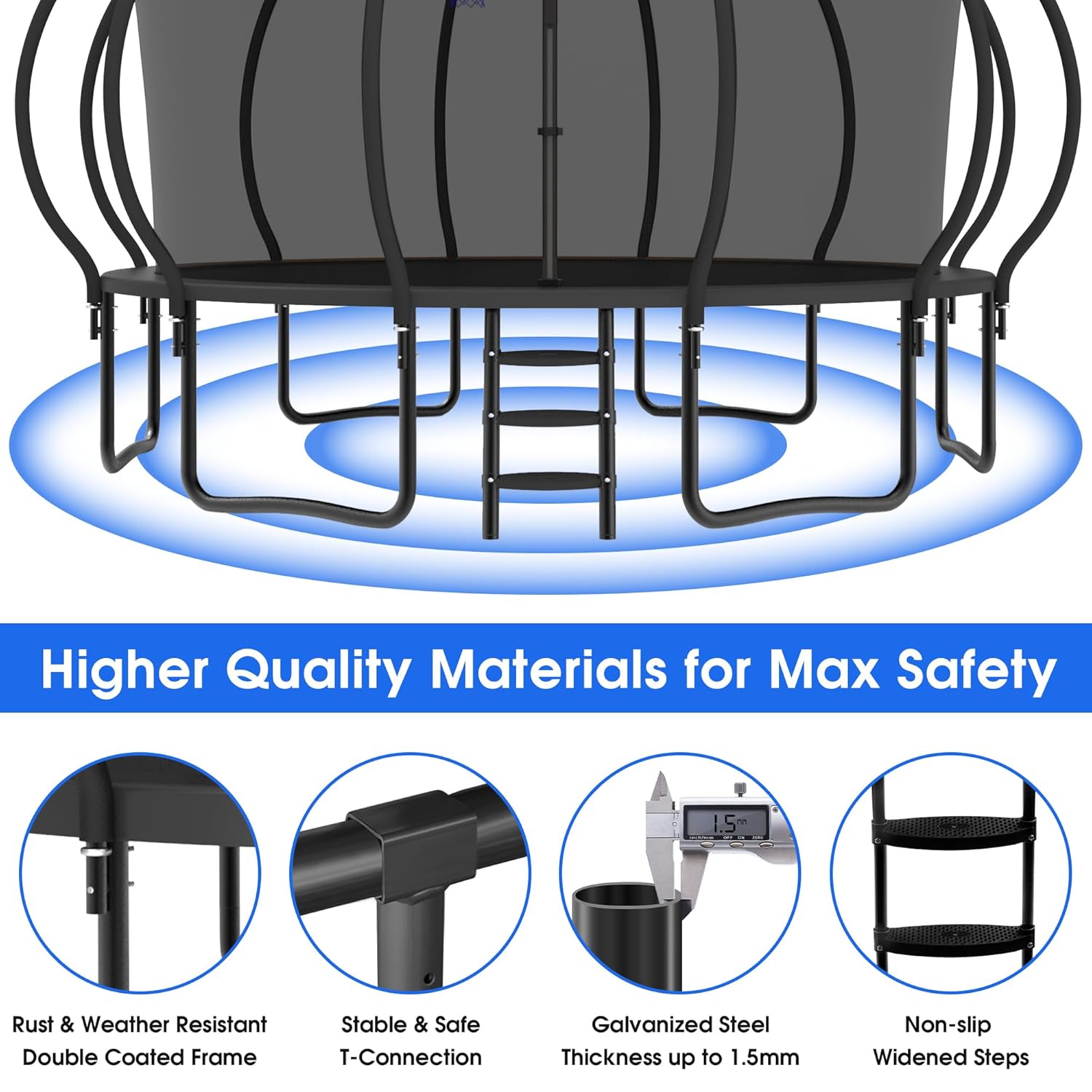 Large Outdoor Trampoline with  - Kids Outdoor Garden avis et prix