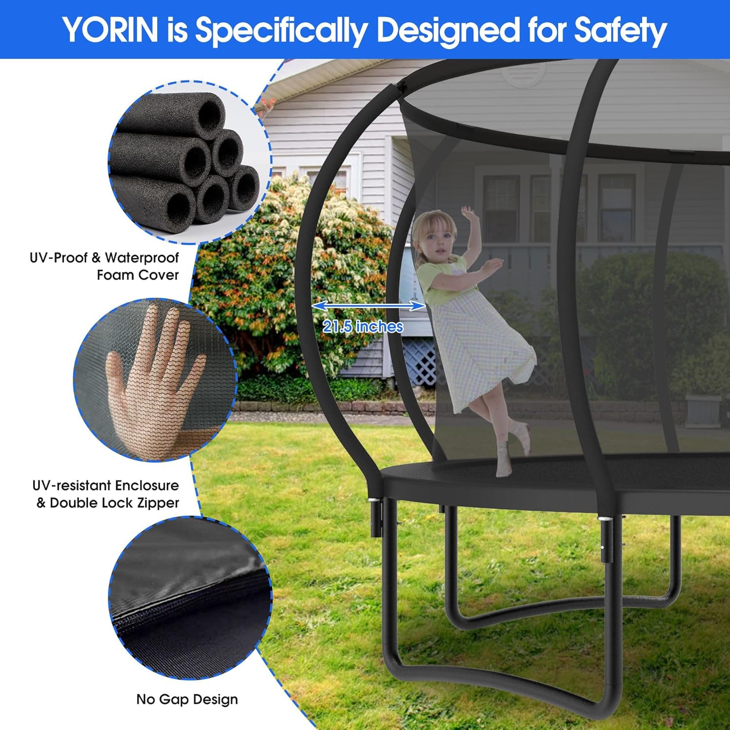 Large Outdoor Trampoline with  - Kids Outdoor Garden avis et prix