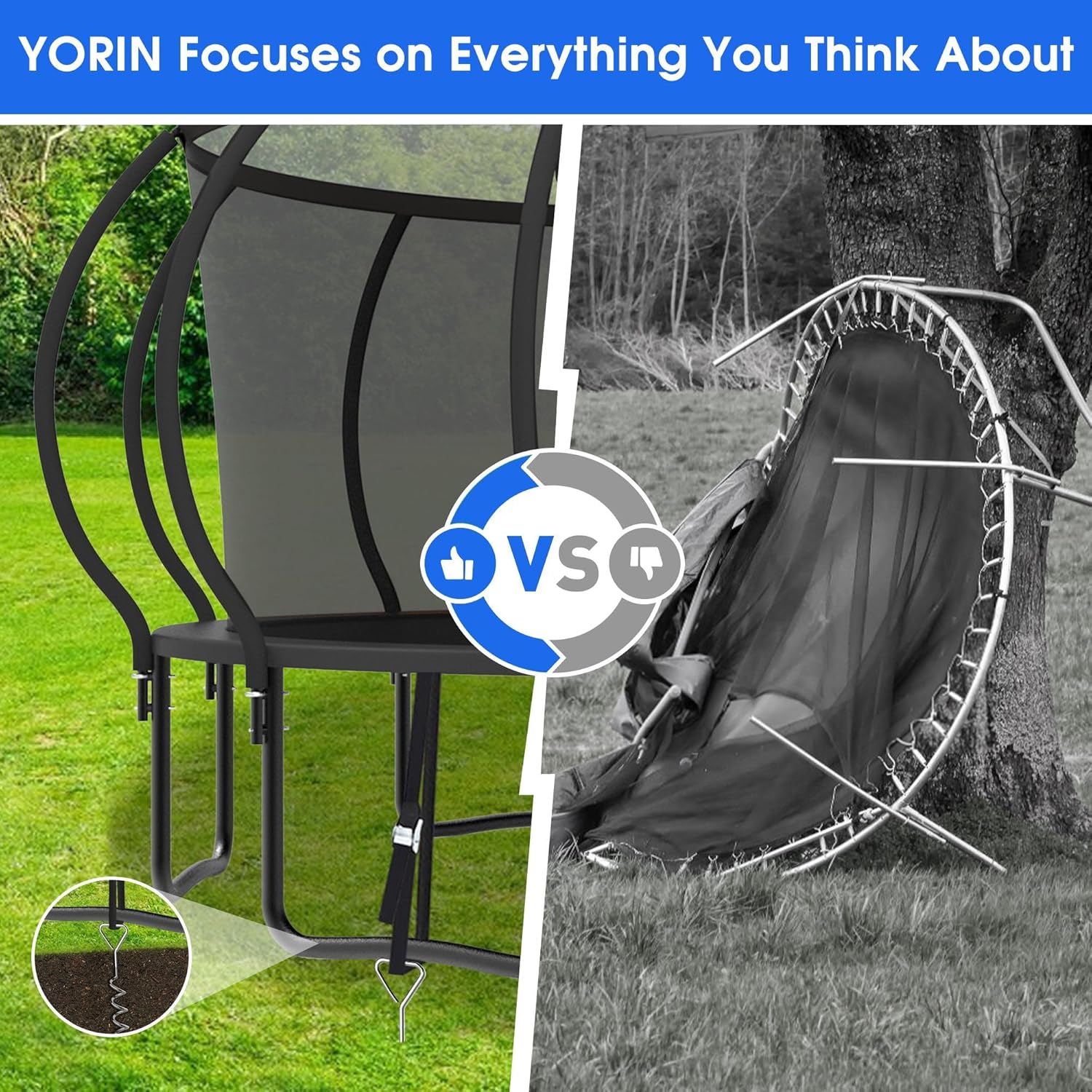Large Outdoor Trampoline with  - Kids Outdoor Garden avis et prix