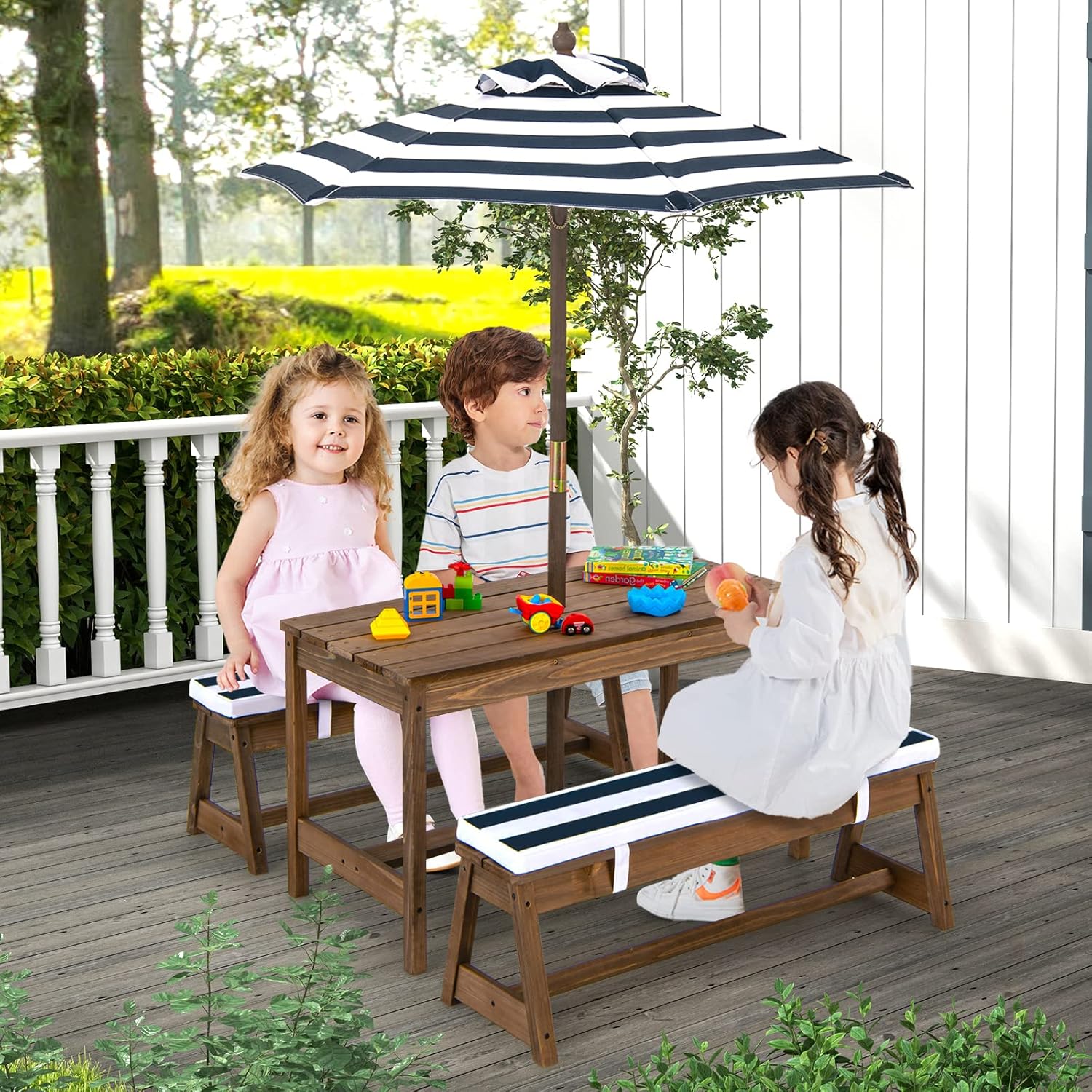 Height Adjustable Wooden Kids  - Kids Outdoor Furniture Set avis et prix