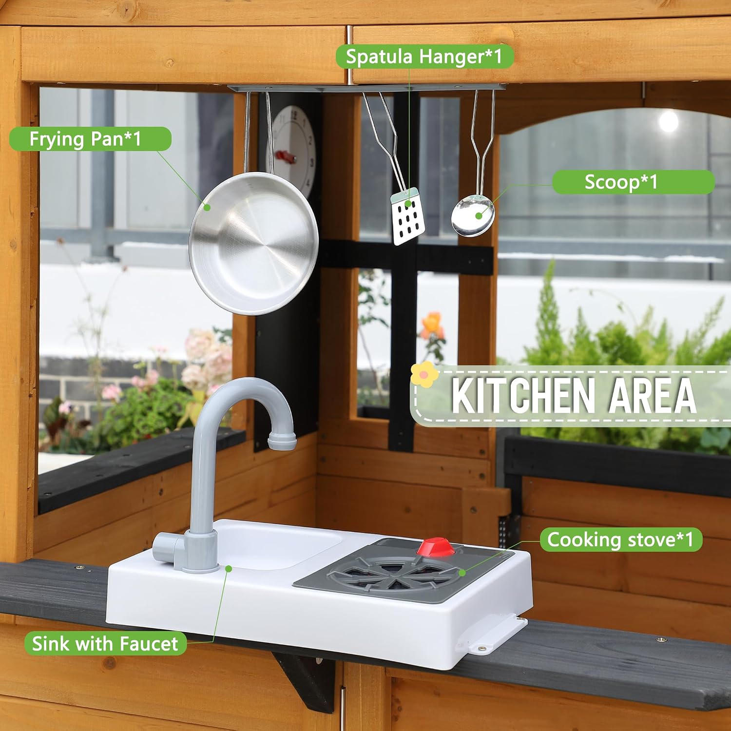 Cedar Wood Outdoor Kids Playho - Kids Outdoor Kitchen avis et prix