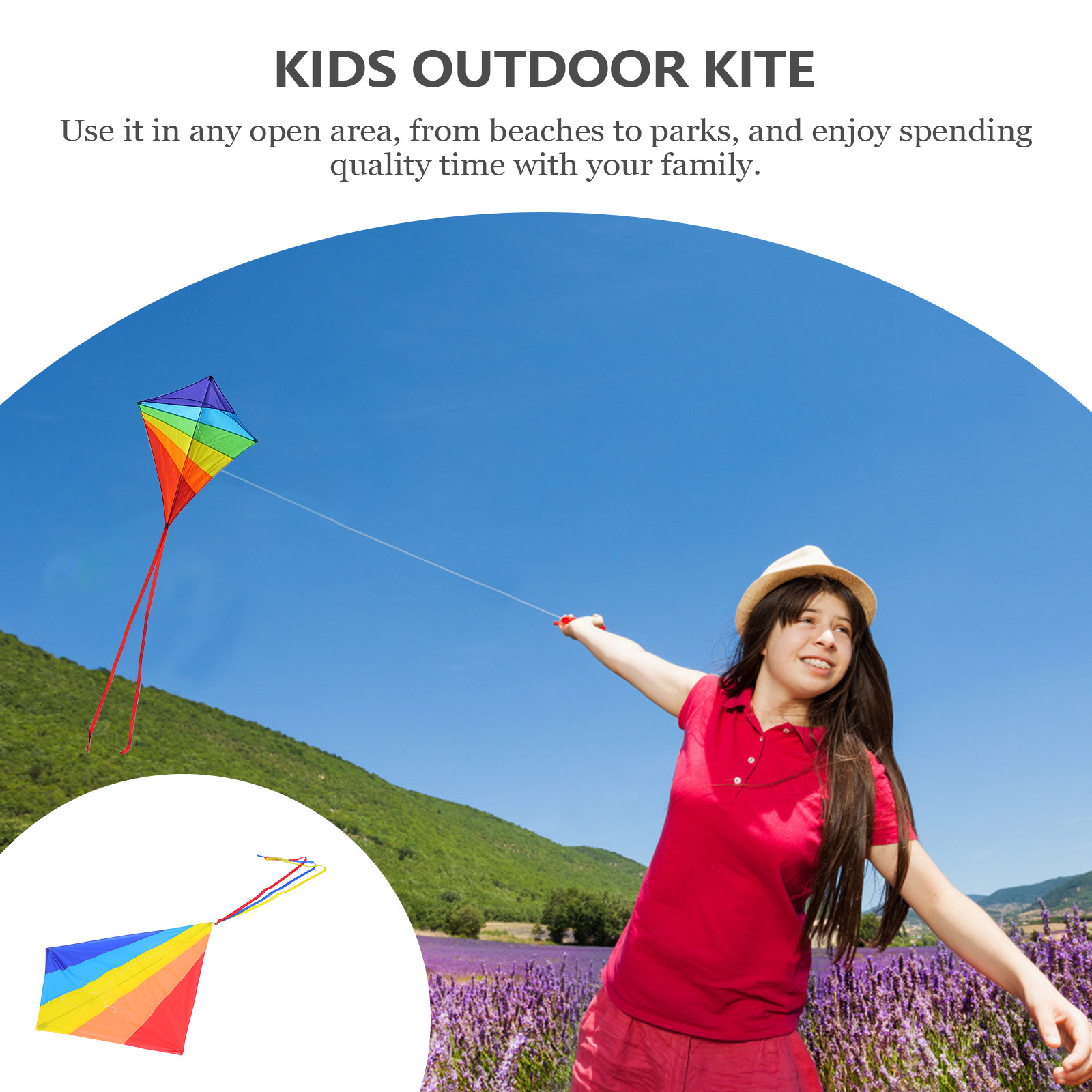 Shape Rainbow Kite with Long T - Kite Easy Fly Kids avis et prix