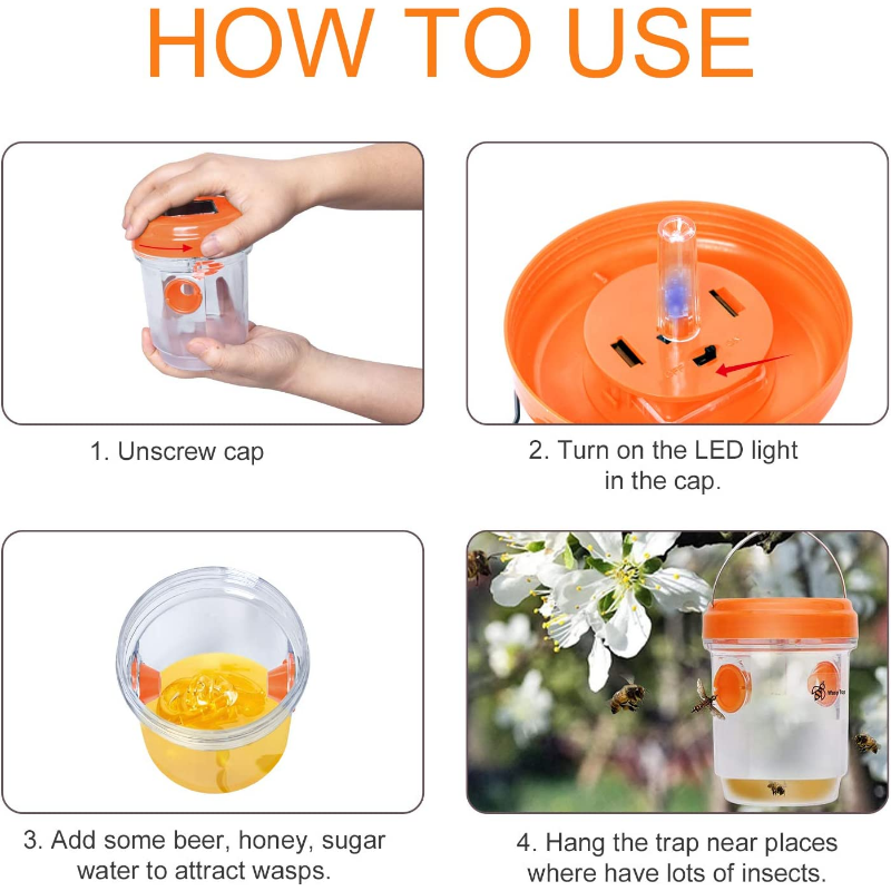 Solar Wasp Traps Hanging Yello - Bug Catching Kit avis et prix