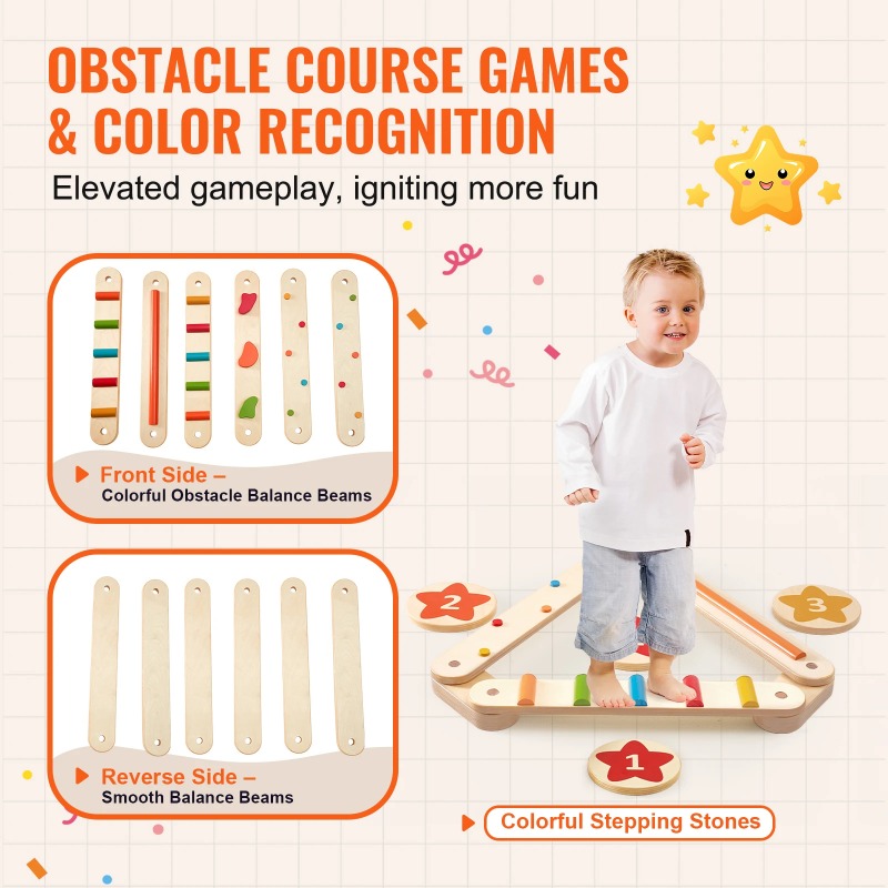6 PCS Balance Beam Stepping St - Kids Outdoor Balance Beam avis et prix