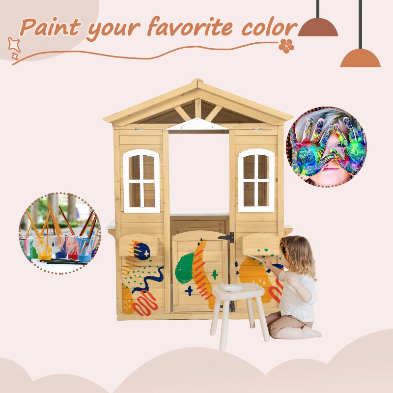 Modern Classic Solid Wood Play - Kids Outdoor Wooden Playhouse avis et prix