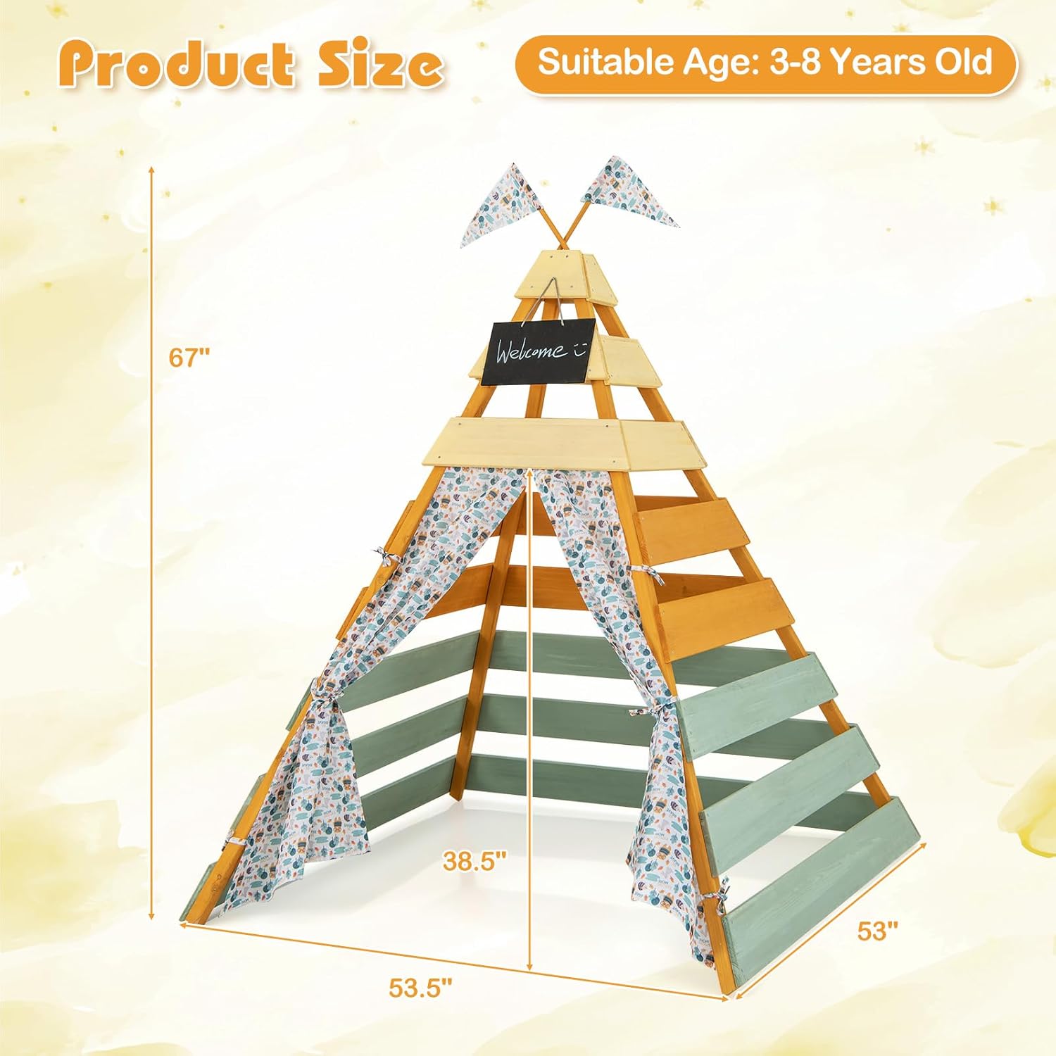 Teepee Tent for Kids, Large Ki - Kids Outdoor Teepee avis et prix