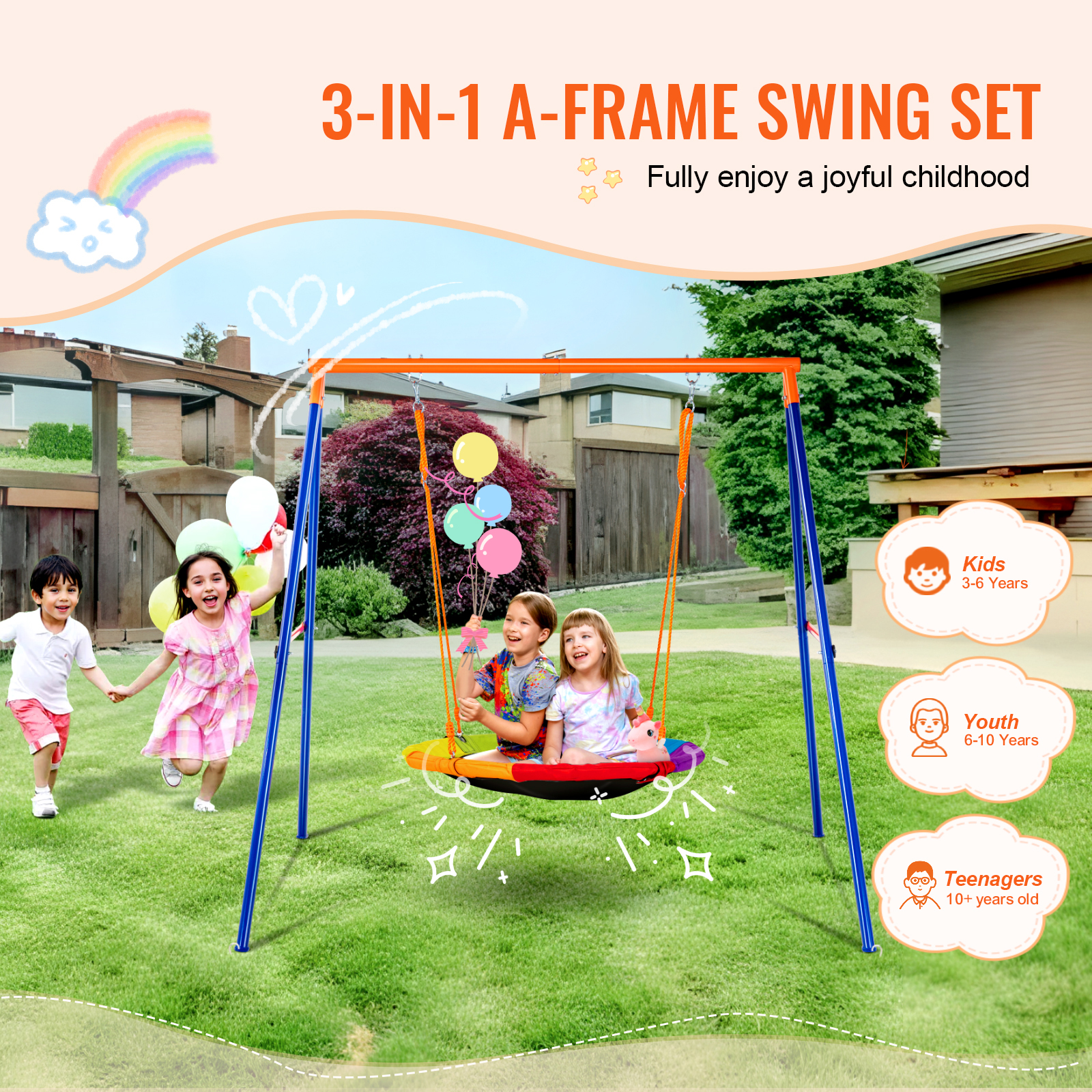 SucceBuy Swing Sets for Backya - Kids Outdoor Gear avis et prix