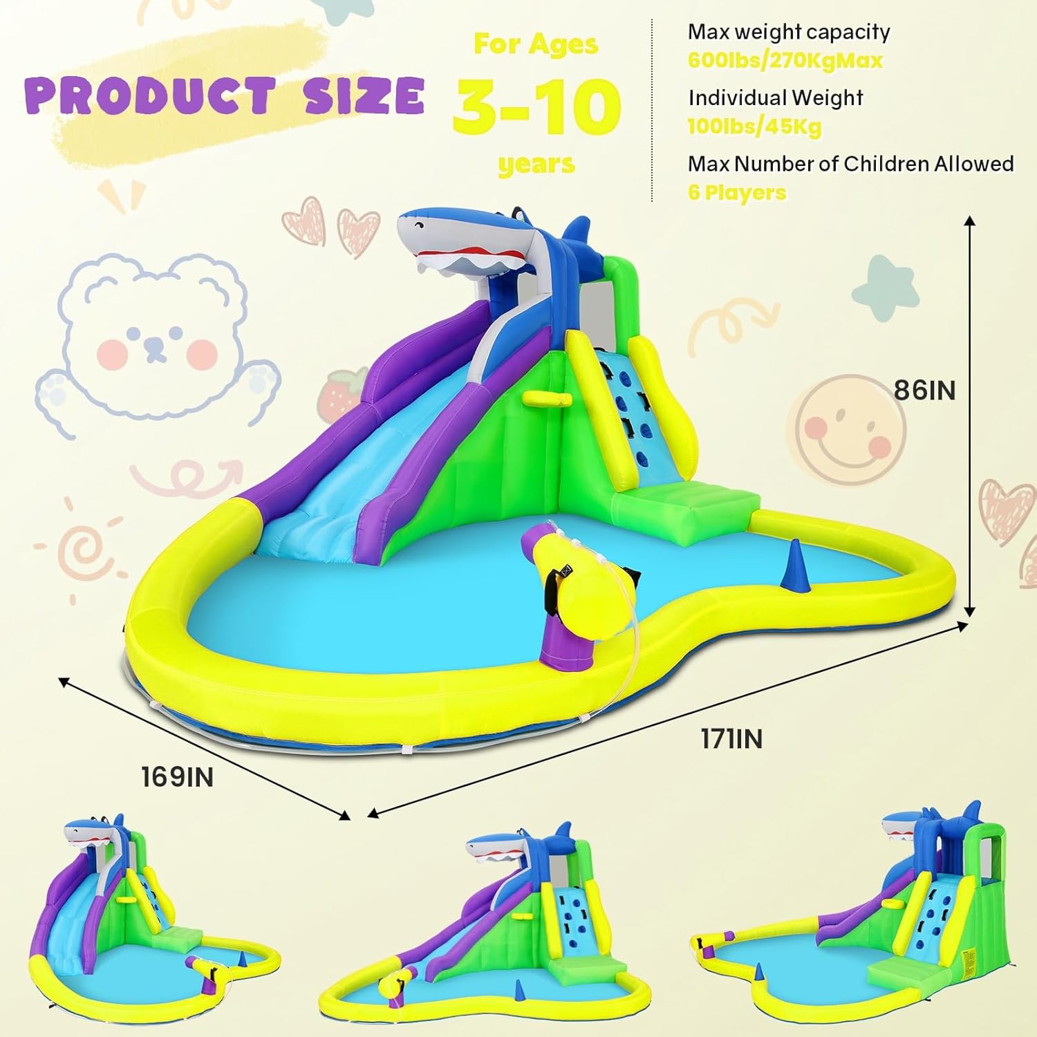 13x14FT Inflatable Bounce Hous - Kids Outdoor Water Play avis et prix