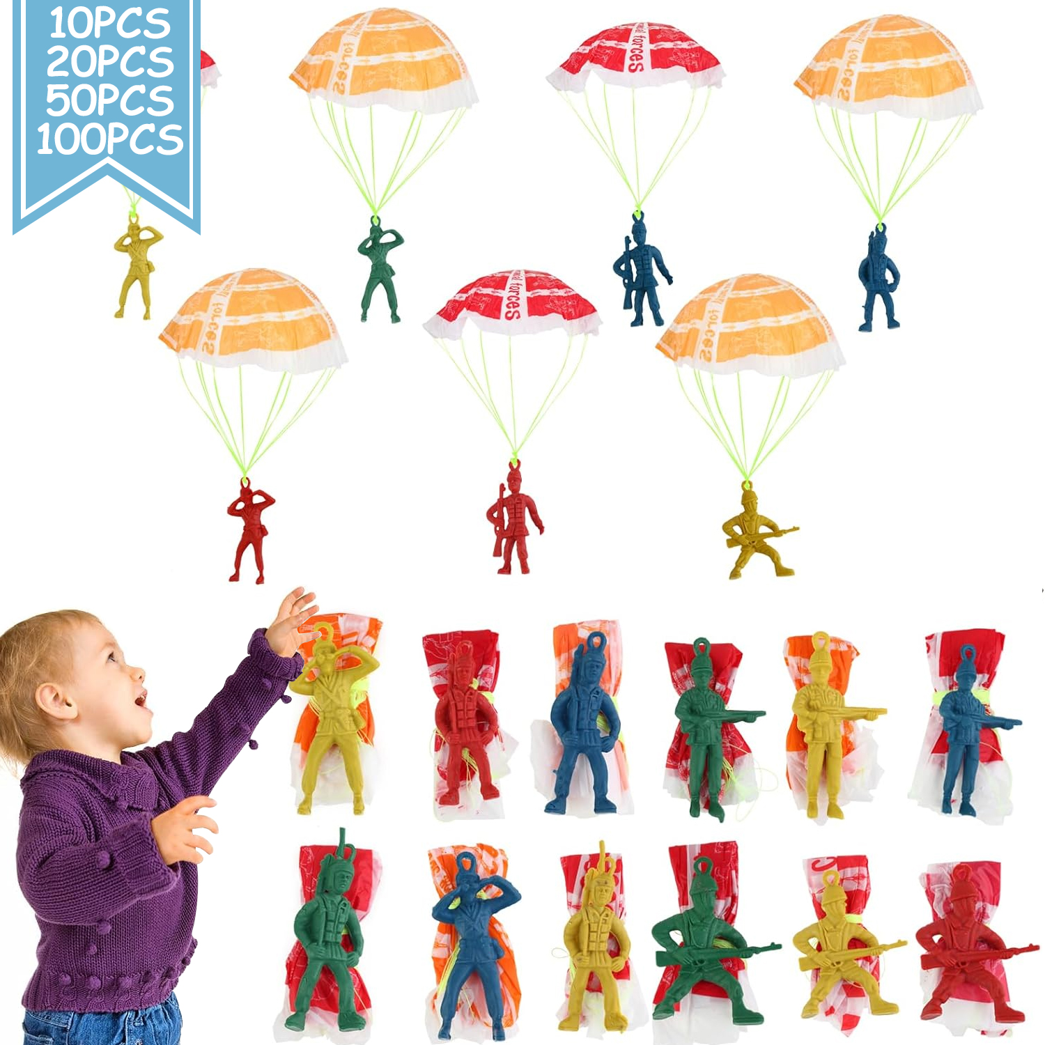10/100pcs Parachute Toys for K - Kids Outdoor Games Ideas avis et prix
