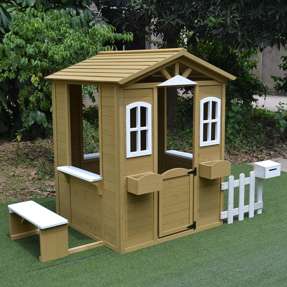 Cedar Wooden Playhouse Kids Ou - Kids Outdoor Wooden Playhouse avis et prix