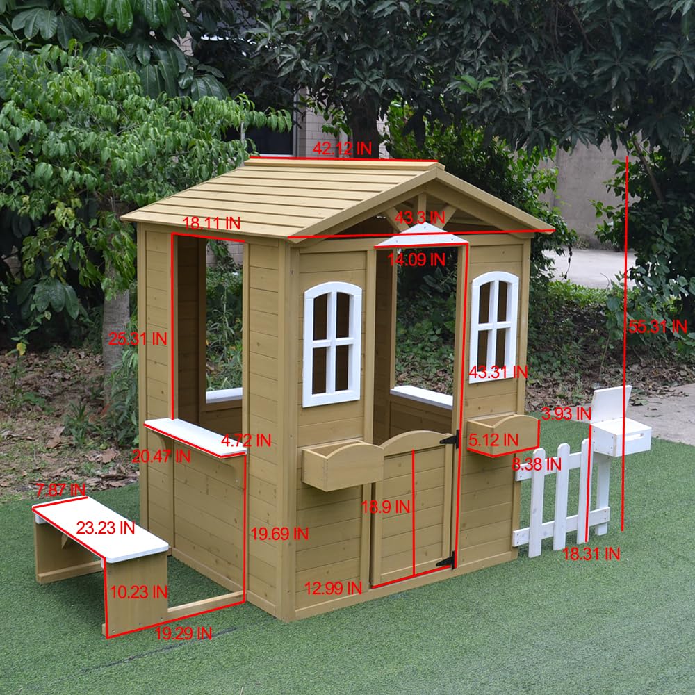 Cedar Wooden Playhouse Kids Ou - Kids Outdoor Wooden Playhouse avis et prix