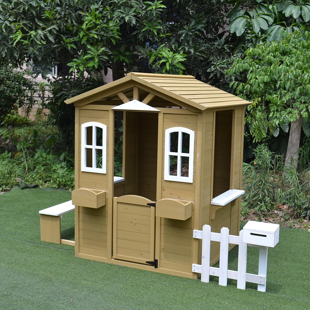 Cedar Wooden Playhouse Kids Ou - Kids Outdoor Wooden Playhouse avis et prix