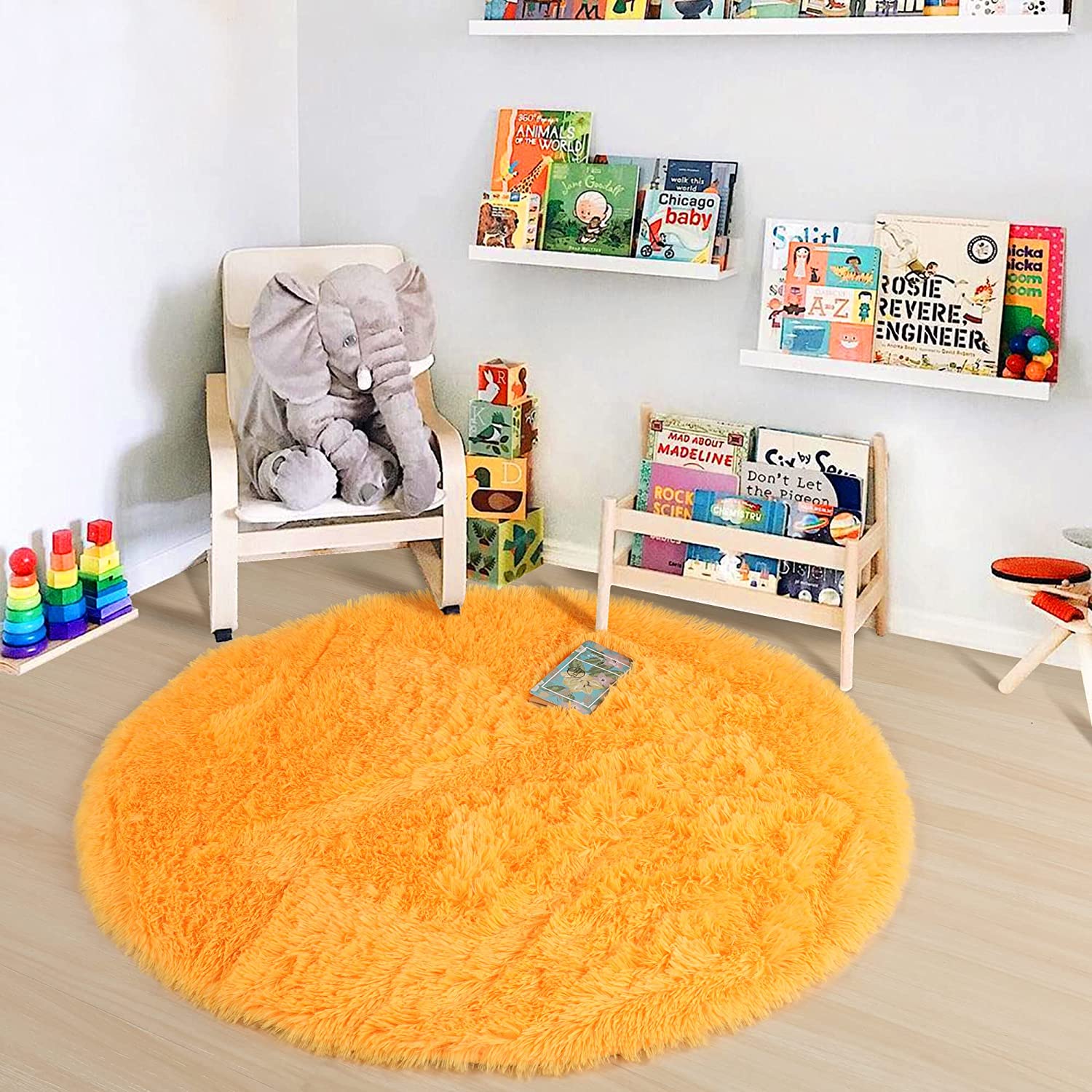 Soft Orange Round Rug Circle R - Kids Outdoor Teepee avis et prix