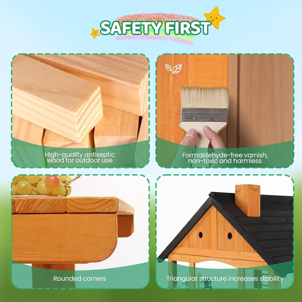 MOR Kids Outdoor Playhouse wit - Kids Outdoor Wooden Playhouse avis et prix