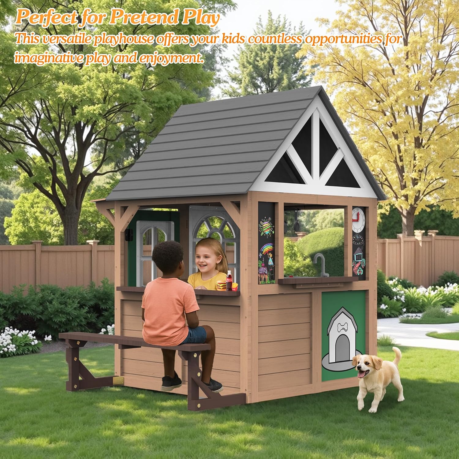 Outdoor Play House for Kids, F - Kids Outdoor Kitchen avis et prix