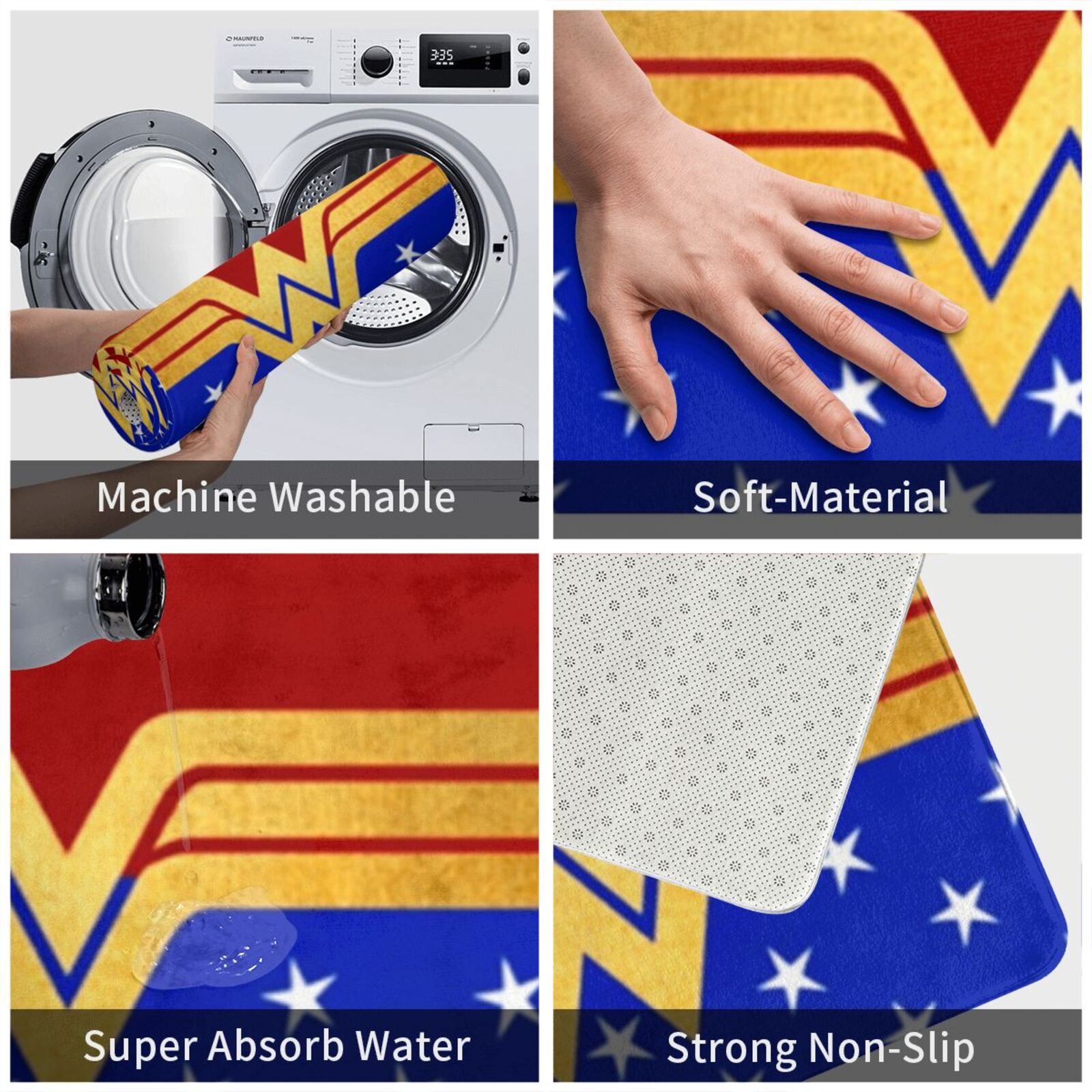 Golden Retro Wonder Womn Comic - Kids Outdoor Floor Cushions avis et prix